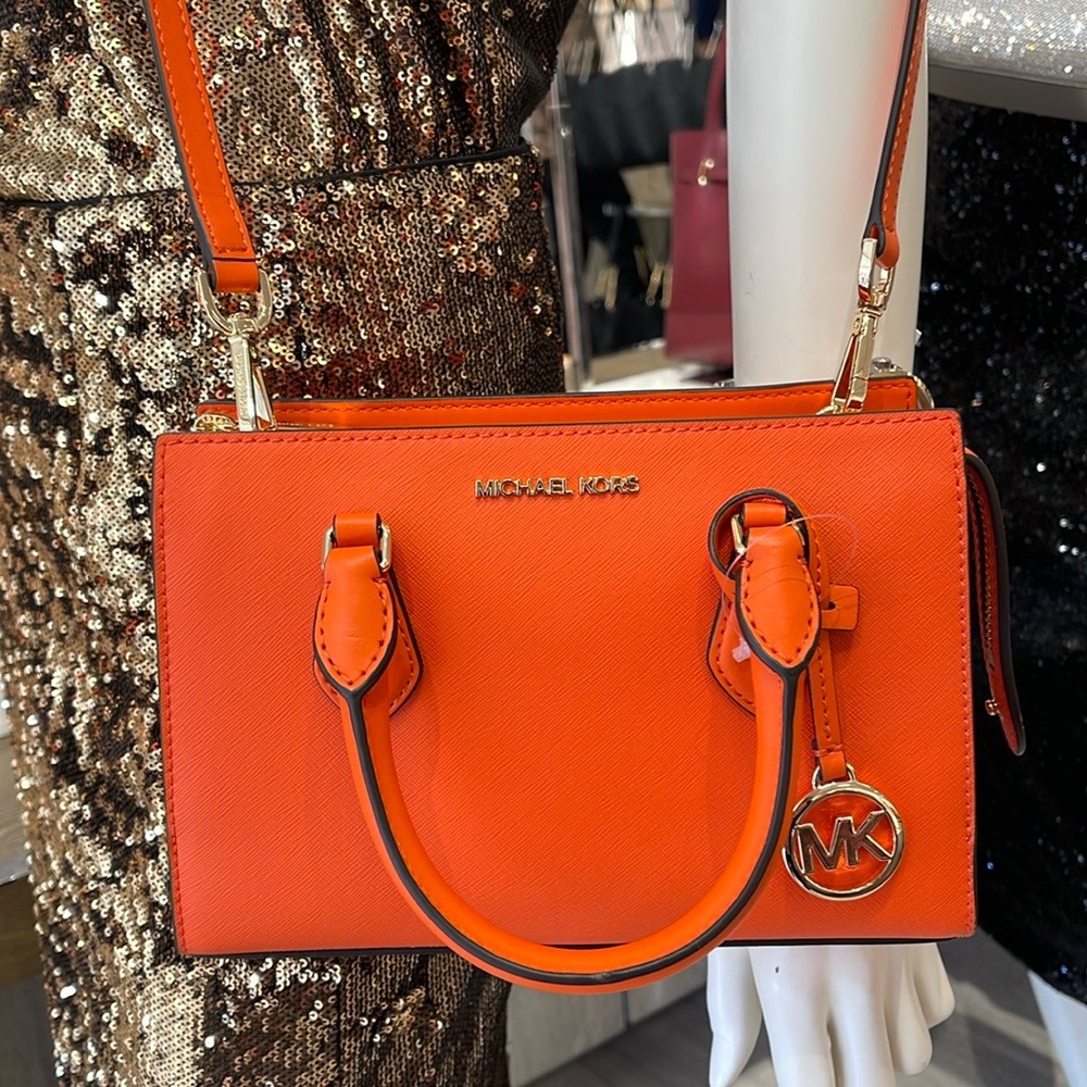 MICHAEL KORS
Sheila Small Faux Saffiano Leather Satchel
Poppy 
NWT - Picture 7 of 16